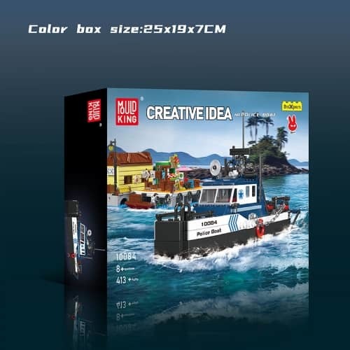 דגם הרכבה ספינת משטרה Mould King 10084 Police Boat