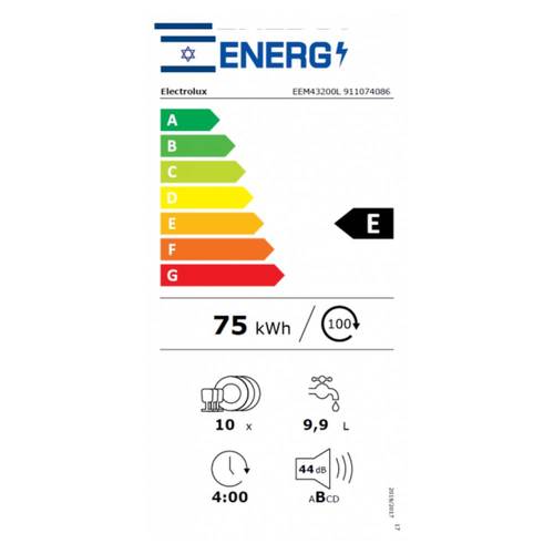 מדיח כלים צר אינטגרלי מלא Electrolux EEM43200L