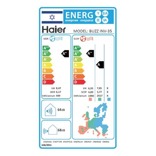 מזגן עילי Haier BUZZ INV 35 Wifi 28917btu