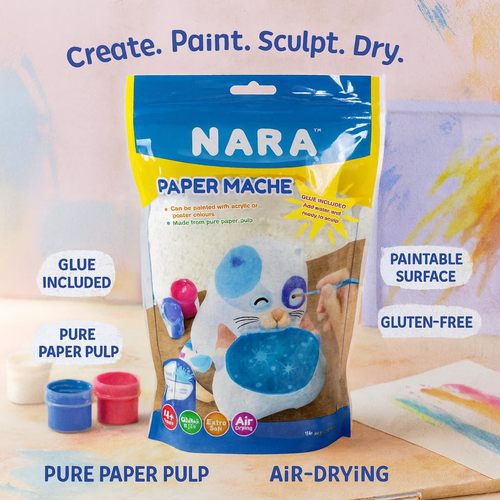 אבקת עיסת נייר איכותית , 200 גרם PAPIER MACHE  מבית NARA