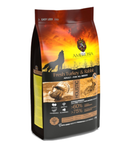אמברוסיה מזון לכלב בוגר רגיש הודו וארנבת 12 ק"ג חום