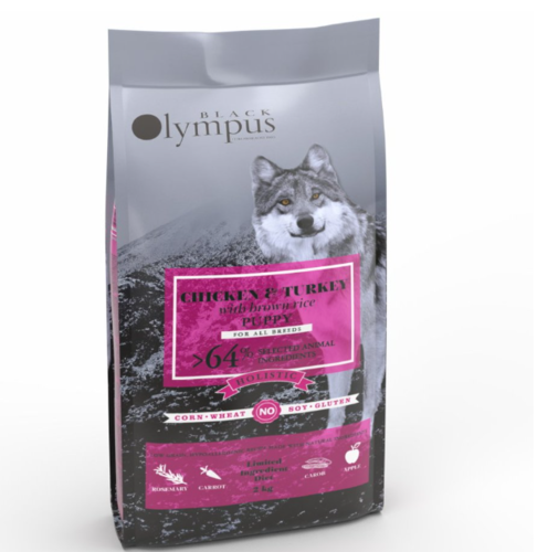 בלאק אולימפוס מזון לגורי כלבים עוף והודו ואורז חום 12 ק