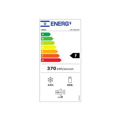 מקרר מקפיא עליון 587 ליטר Lenco LNF-6631C קרם