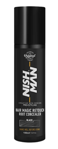 ספריי כיסוי שורשים Nishman Magic Retouch – צבע שחור | Root Concealer Black