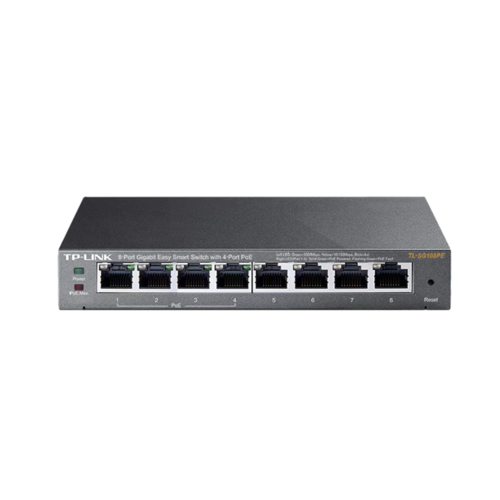מתג SG108PE GIGA POE 4+4 55W מבית TP-LINK
