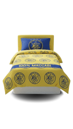 סט מצעים מיטה וחצי מכבי תל אביב כדורגל אל קמט 