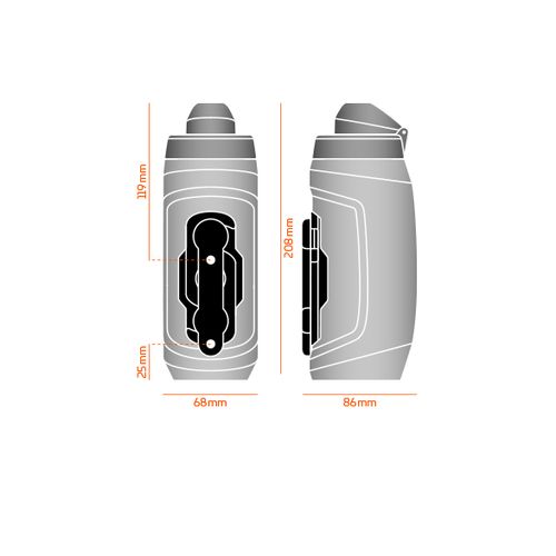 בקבוק FIDLOCK TWIST 600 ML + TWIST BASE אפור