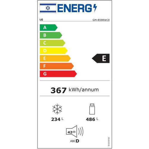 מקרר מקפיא תחתון 720 ליטר LG GM-859RWCE לבן