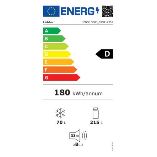 מקרר מקפיא תחתון אינטגרלי 284 ליטר Liebherr ICNSd 5603 *שבת