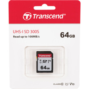 כרטיס זיכרון Transcend SDHC 300S UHS-I 64GB