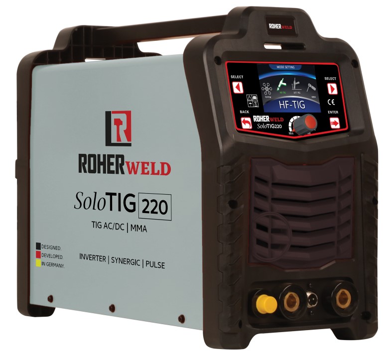 רתכת TIG סינרגטית 200A חד פאזי 230V AC DC עם פולס ופולס כפול מסך LCD בעברית לריתוך אלומיניום נירוסטה וברזל