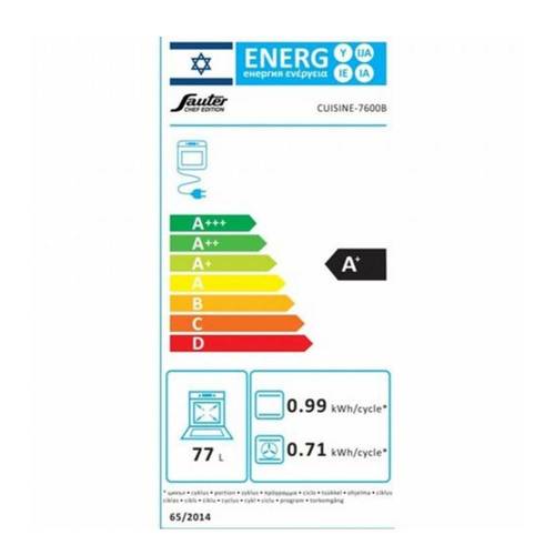 תנור בנוי פירוליטי 77 ליטר Sauter Cuisine 7600B שחור