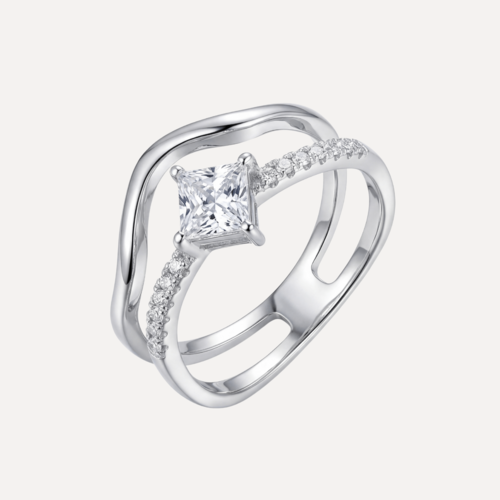 טבעת כפולה משובצת