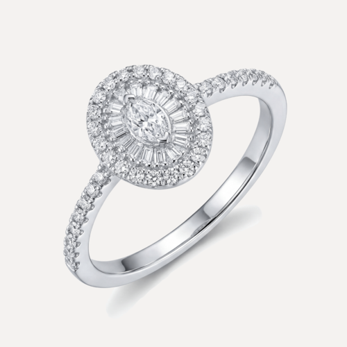 טבעת אליפסה משובצת