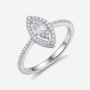 טבעת מעוין משובץ