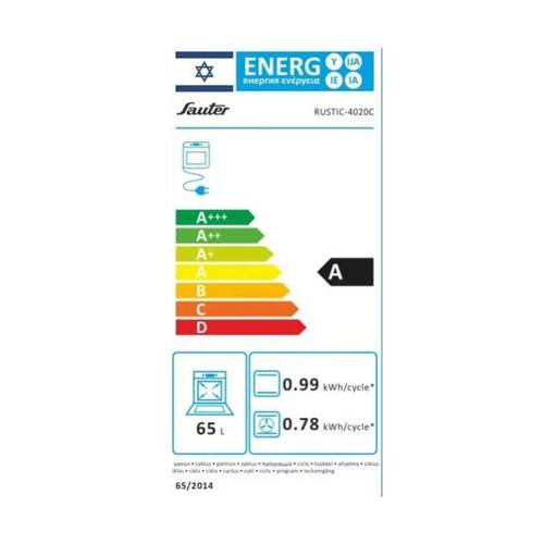 תנור בנוי כפרי 65.5 ליטר Sauter RUSTIC-4020B שחור