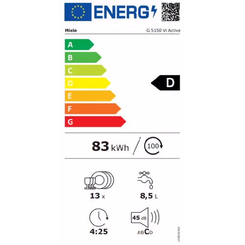 מדיח כלים אינטגרלי Miele G5150 VI 