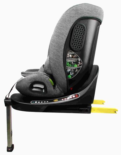 כיסא בטיחות ובוסטר מסתובב TITAN 360º מלידה ועד גיל 8 בתקן i-Size עם הגנת צד וראש מוגברת - אפור