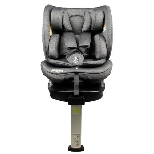 כיסא בטיחות ובוסטר מסתובב TITAN 360º מלידה ועד גיל 8 בתקן i-Size עם הגנת צד וראש מוגברת - אפור