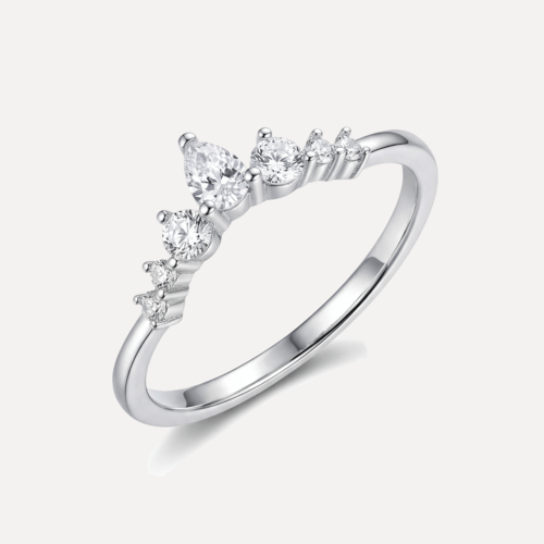 טבעת כתר משובצת