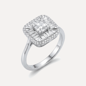 טבעת כסף מרובעת