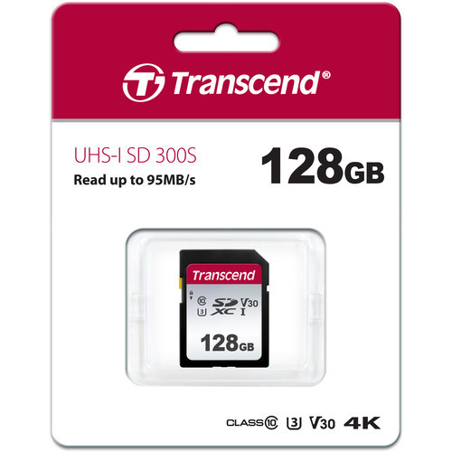 כרטיס זיכרון TRANSCEND SDXC UHS-I 300S בנפח 128GB