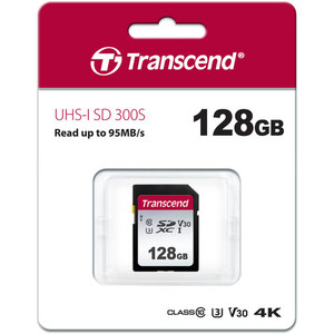 כרטיס זיכרון Transcend SDXC 300S UHS-I 128GB