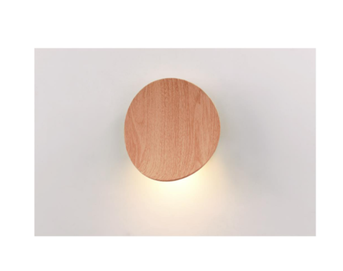 מנורת קיר מעוגלת עץ  LED 7W