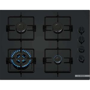 כיריים גז 4 להבות 60 ס"מ BOSCH דגם POH6B6K30Y בוש זכוכית שחורה