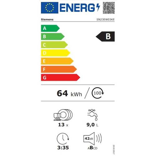 מדיח כלים רחב 13 מע' כלים Siemens SN23EW03KE IQ300 לבן | פולין