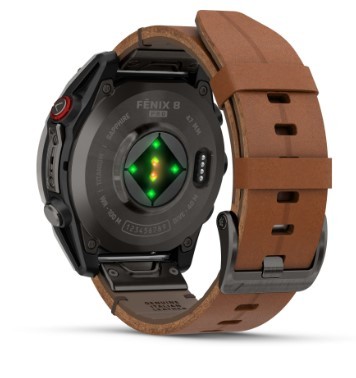 שעון חכם Garmin Fenix 8 AMOLED Sapphire Carbon Grey DLC Titanium 47mm