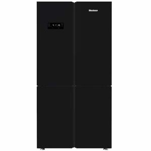 מקרר 4 דלתות Blomberg KQD1644GB כולל התקן שבת ומייצר קרח - גימור זכוכית שחורה אחריות ע"י היבואן הרשמי