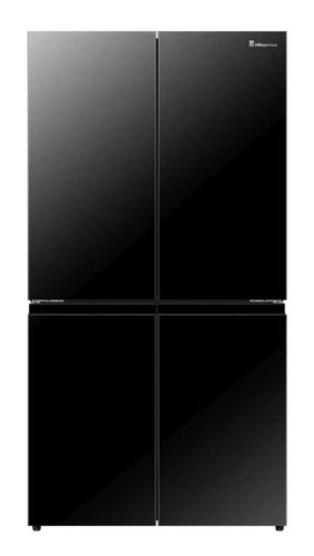 מקרר 4 דלתות מקפיא תחתון 609 ליטר Hisense RQ72-BGK עם מנגנון שבת מהדרין - גימור זכוכית שחורה שנה אחריות ע