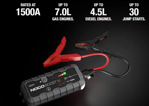 ‏בוסטר התנעה Noco GB50 זרם התנעה של 1500 AMP 