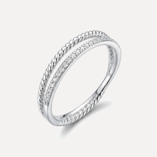 טבעת חישוק שיבוץ זירקונים כסף 925