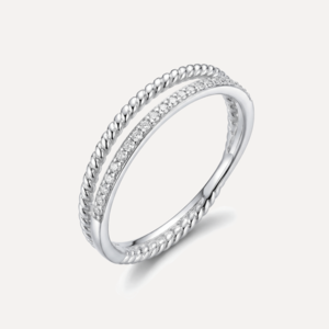 טבעת חישוק שיבוץ זירקונים כסף 925