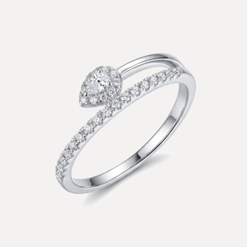 טבעת טיפה משובצת זירקונים