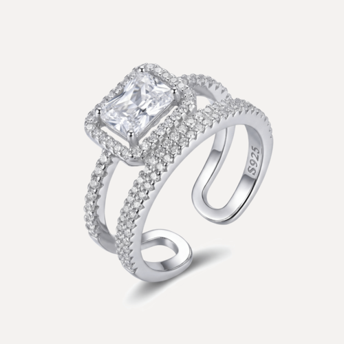 טבעת פתוחה משובצת 