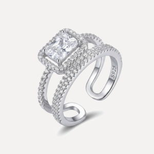 טבעת פתוחה משובצת 