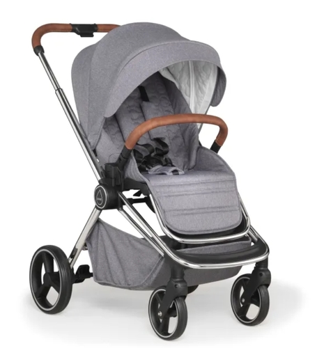 עגלה משולבת Pure Pearl Grey בגוון אפור עם ידית חום Mee-Go