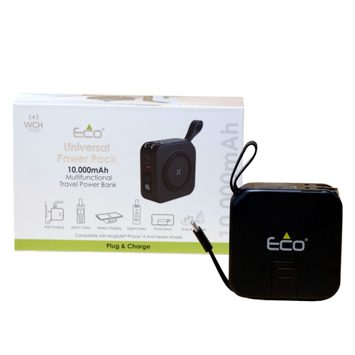 מטען אלחוטי מקצועי – שחור - Eco Universal PowerPack
