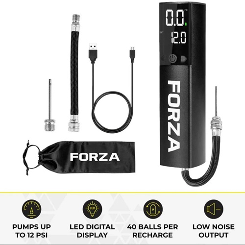 משאבה חשמלית נטענת לניפוח כדורים (פרימיום) FORZA Digital Ball Pump