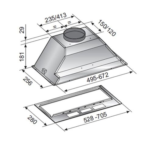 קולט אדים בנוי שחור LyVent 52CM דגם LV-B-831