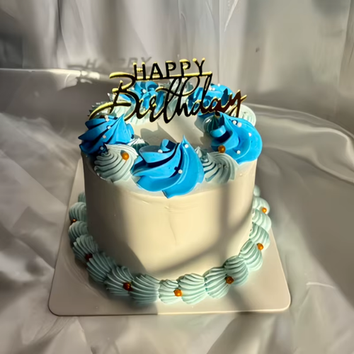 טופר לעוגה Happy Birthday צבע זהב