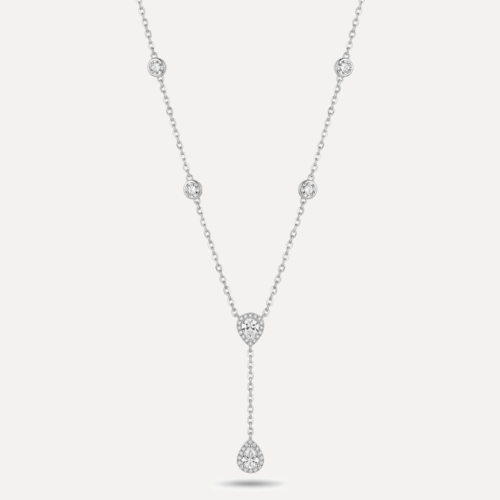 שרשרת טיפות עניבה משובצת