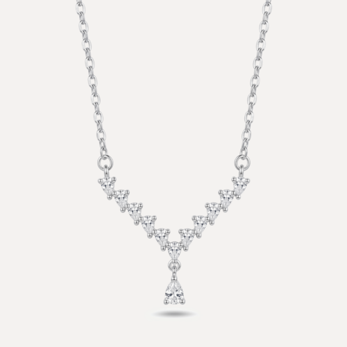 שרשרת תליון משובץ זירקונים