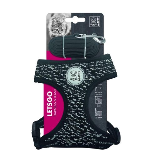  רתמה רצועה לחתול שחור