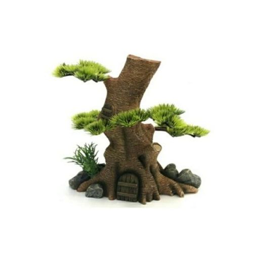 דקורציה עץ עם צמחים 