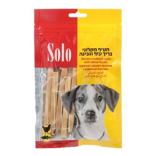 סולו - חטיף מקלוני כריך עוף וגבינה לכלבים