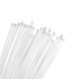 100 אזיקונים באורך 25 ס"מ בצבע לבן 